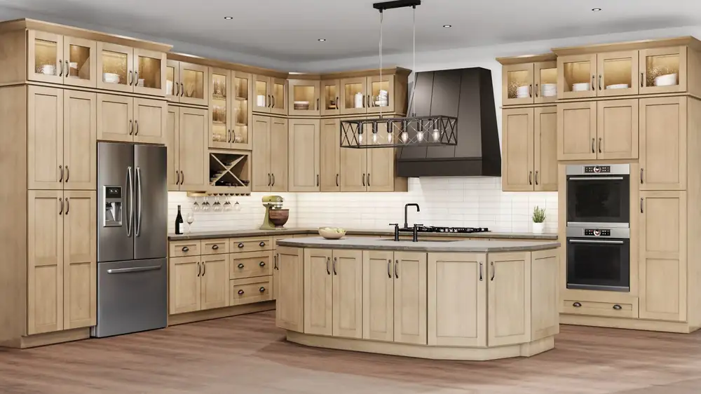 Honey wood shaker kitchen